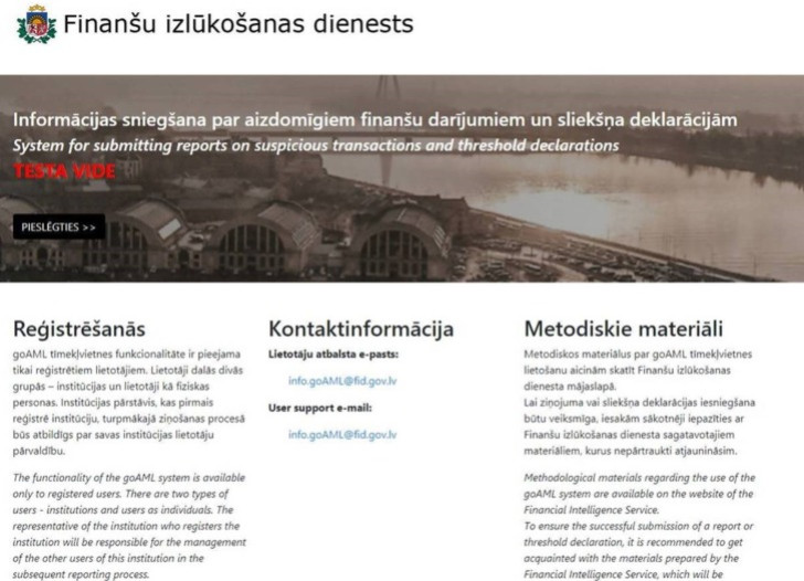 Finanšu izlūkošanas dienests atver piekļuvi goAML sistēmas testa tīmekļvietnei